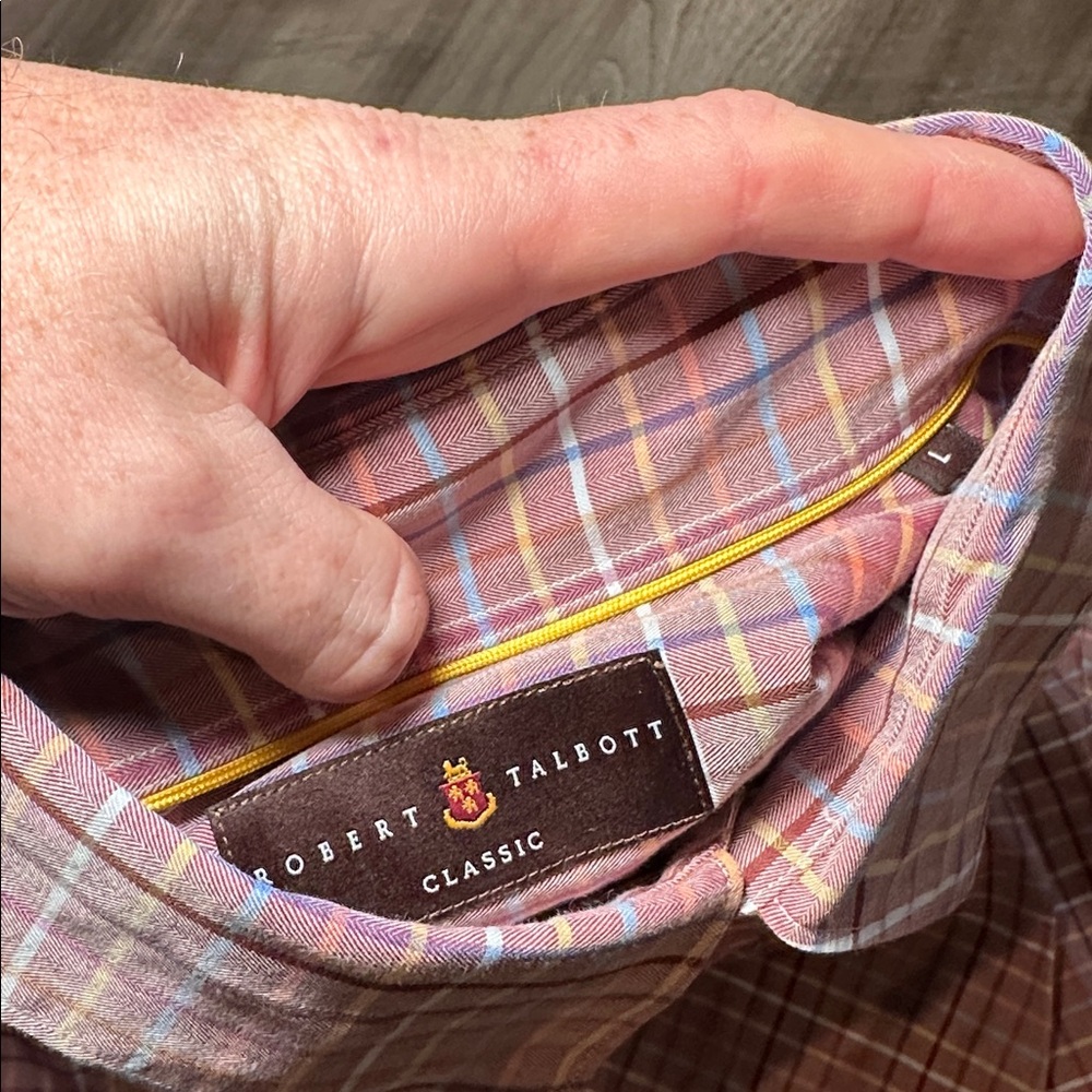 Robert Talbott Classic Striped Checkered Long Sle… - image 7